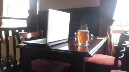 Pint and Laptop